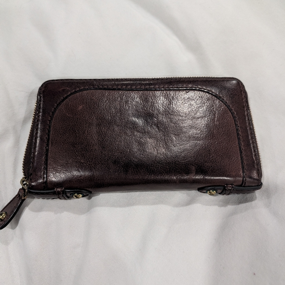 HOBO Dark Brown Leather Wallet
